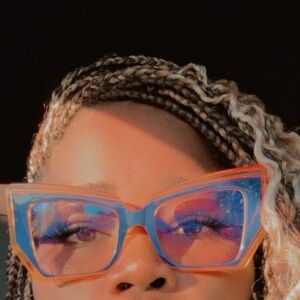 Bold Blue and Orange Sunglasses